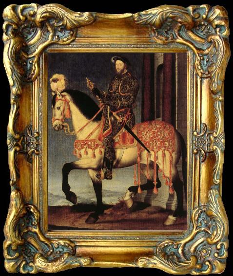 framed  Francois Clouet Portrait of Francis I on Horseback, Ta045
